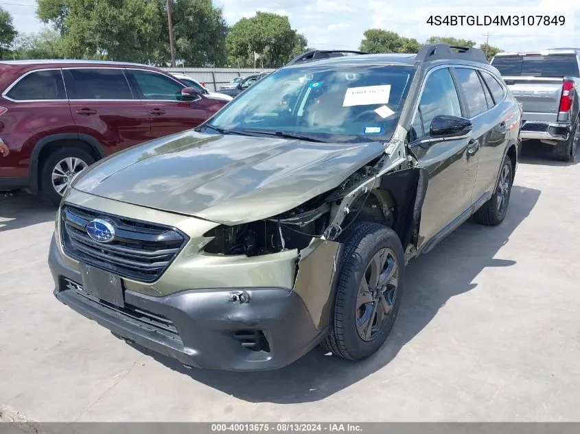 2021 Subaru Outback Onyx Edition Xt VIN: 4S4BTGLD4M3107849 Lot: 40013675