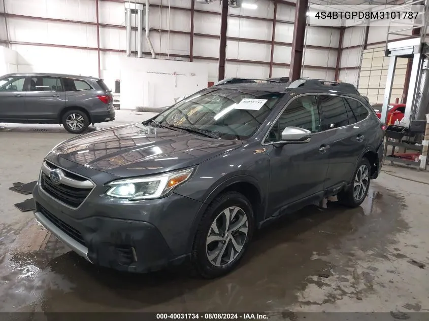 2021 Subaru Outback Touring Xt VIN: 4S4BTGPD8M3101787 Lot: 40031734