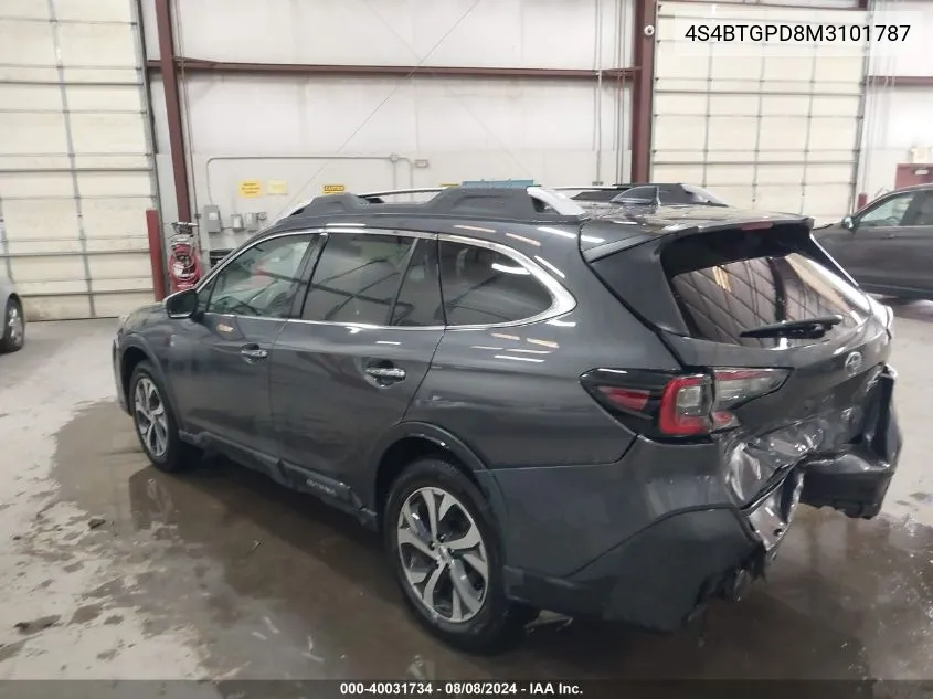 2021 Subaru Outback Touring Xt VIN: 4S4BTGPD8M3101787 Lot: 40031734