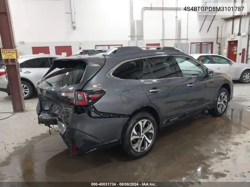 2021 Subaru Outback Touring Xt VIN: 4S4BTGPD8M3101787 Lot: 40031734