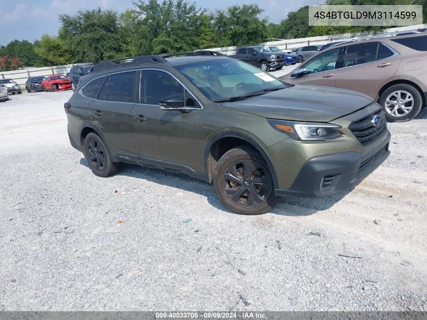 2021 Subaru Outback Onyx Edition Xt VIN: 4S4BTGLD9M3114599 Lot: 40033705