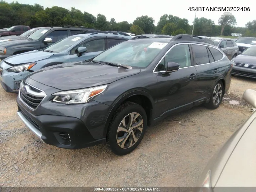 2021 Subaru Outback Limited VIN: 4S4BTANC5M3202406 Lot: 40095337