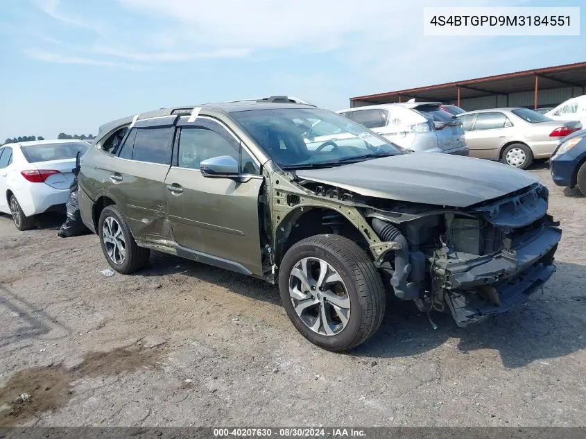 2021 Subaru Outback Touring Xt VIN: 4S4BTGPD9M3184551 Lot: 40207630