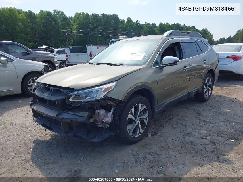 4S4BTGPD9M3184551 2021 Subaru Outback Touring Xt