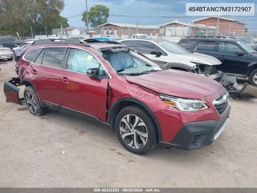 4S4BTANC7M3172907 2021 Subaru Outback Limited