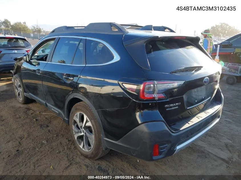 2021 Subaru Outback Limited VIN: 4S4BTAMC3M3102435 Lot: 40254973