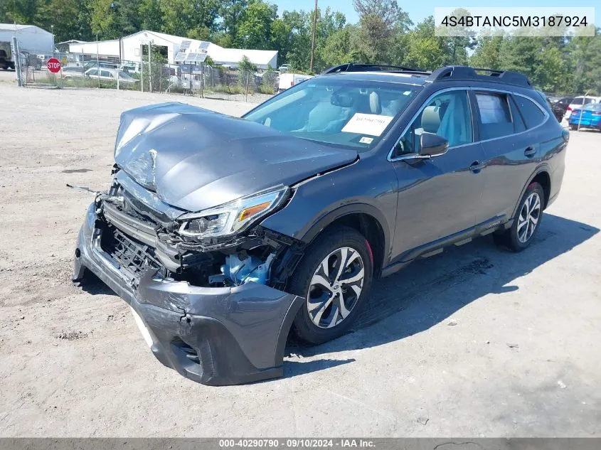 4S4BTANC5M3187924 2021 Subaru Outback Limited