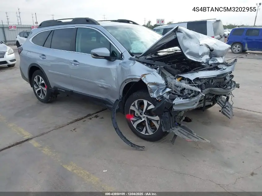 4S4BTANC5M3202955 2021 Subaru Outback Limited