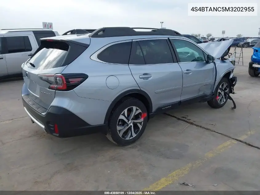 4S4BTANC5M3202955 2021 Subaru Outback Limited