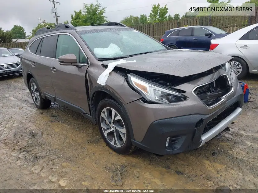 2021 Subaru Outback Limited Xt VIN: 4S4BTGNDXM3188899 Lot: 45049050