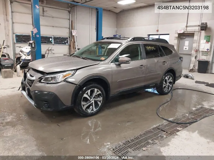 2022 Subaru Outback Limited VIN: 4S4BTANC5N3203198 Lot: 39094106