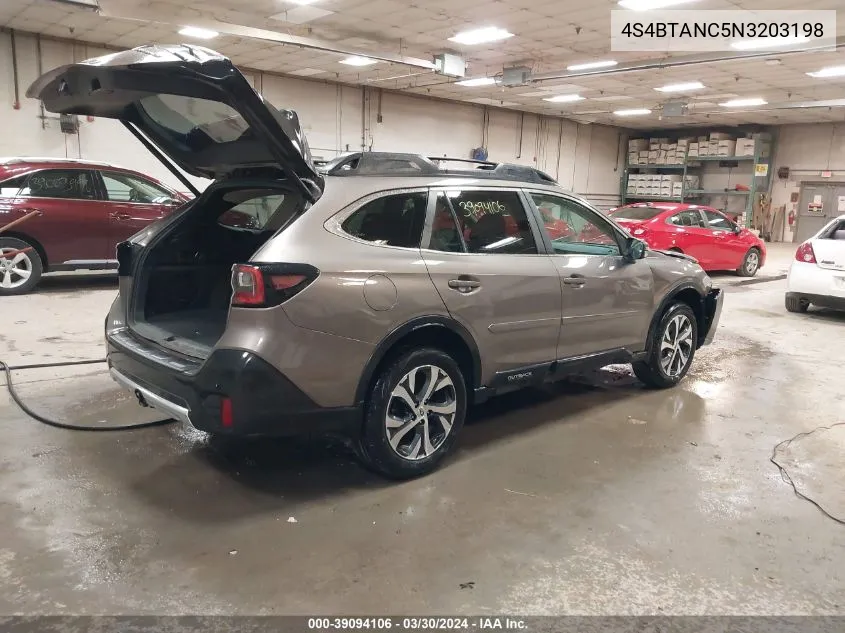 2022 Subaru Outback Limited VIN: 4S4BTANC5N3203198 Lot: 39094106