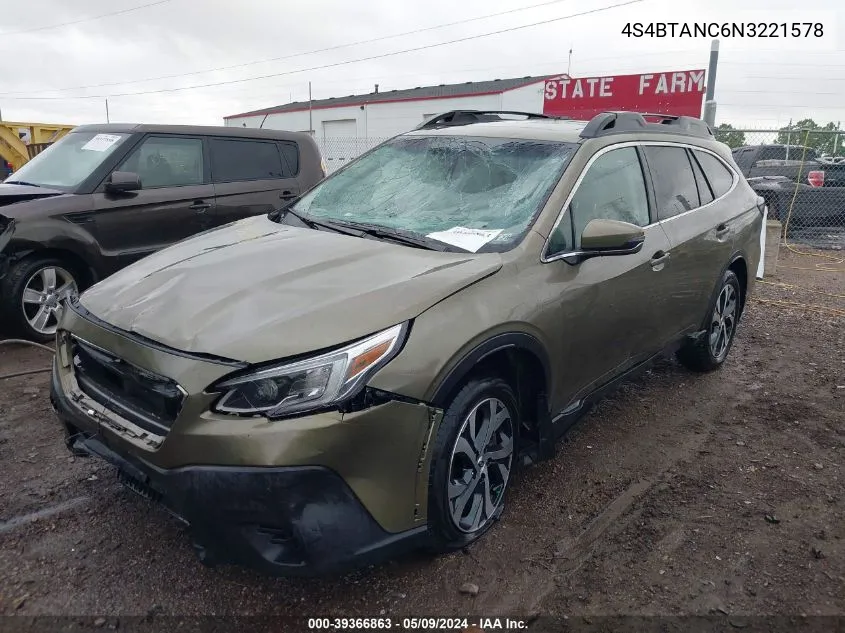 4S4BTANC6N3221578 2022 Subaru Outback Limited