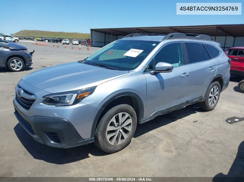 2022 Subaru Outback Premium VIN: 4S4BTACC9N3254769 Lot: 39378306