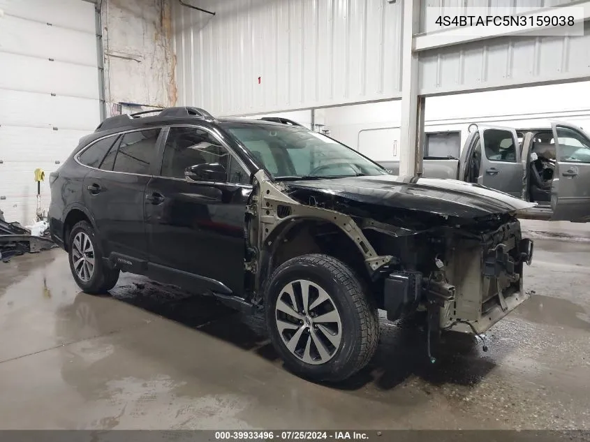 2022 Subaru Outback Premium VIN: 4S4BTAFC5N3159038 Lot: 39933496