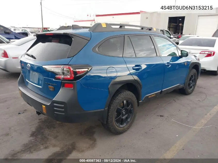 2022 Subaru Outback Wilderness VIN: 4S4BTGUD6N3153215 Lot: 40087363