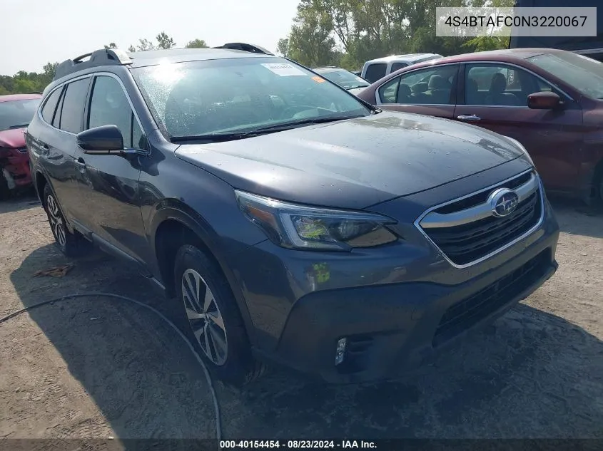 2022 Subaru Outback Premium VIN: 4S4BTAFC0N3220067 Lot: 40154454