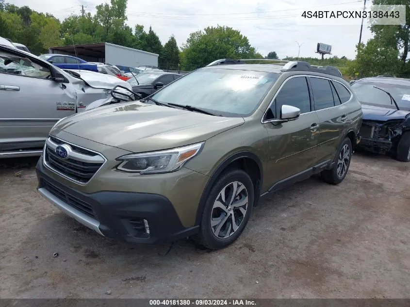 2022 Subaru Outback Touring VIN: 4S4BTAPCXN3138443 Lot: 40181380