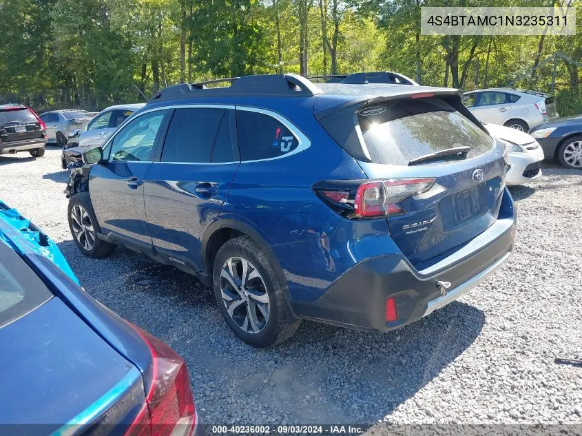 2022 Subaru Outback Limited VIN: 4S4BTAMC1N3235311 Lot: 40236002