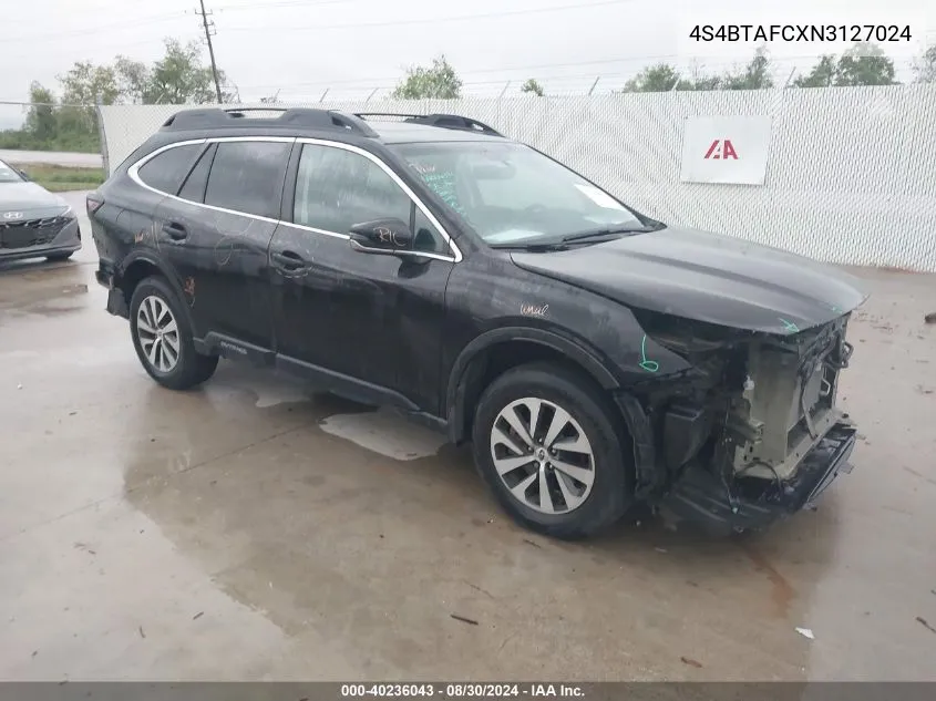 2022 Subaru Outback Premium VIN: 4S4BTAFCXN3127024 Lot: 40236043