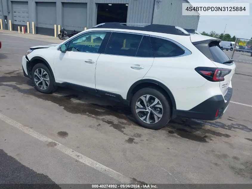 2022 Subaru Outback Touring Xt VIN: 4S4BTGPD3N3125884 Lot: 40274992