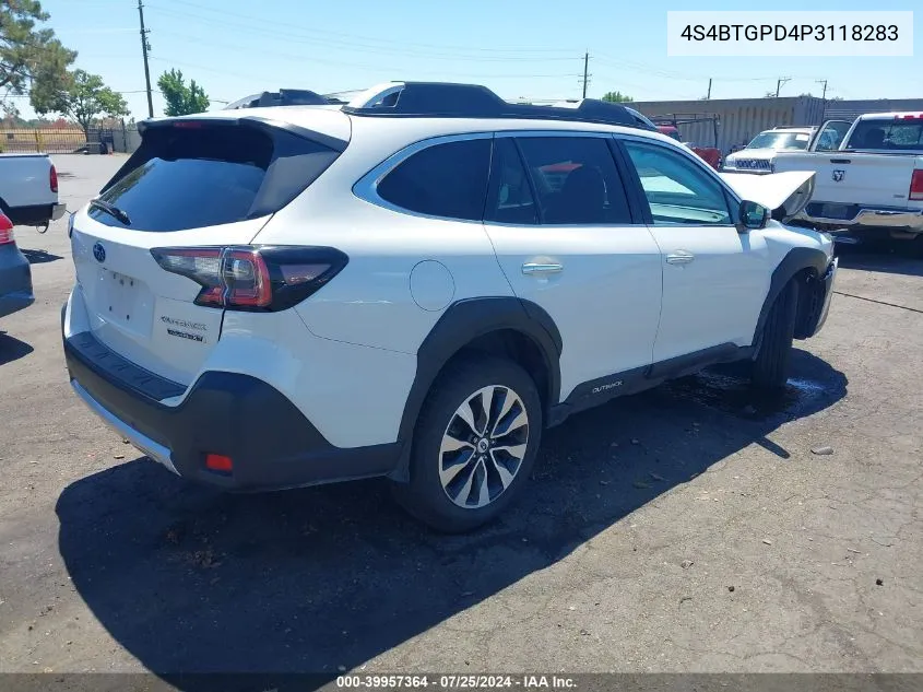 2023 Subaru Outback Touring Xt VIN: 4S4BTGPD4P3118283 Lot: 39957364