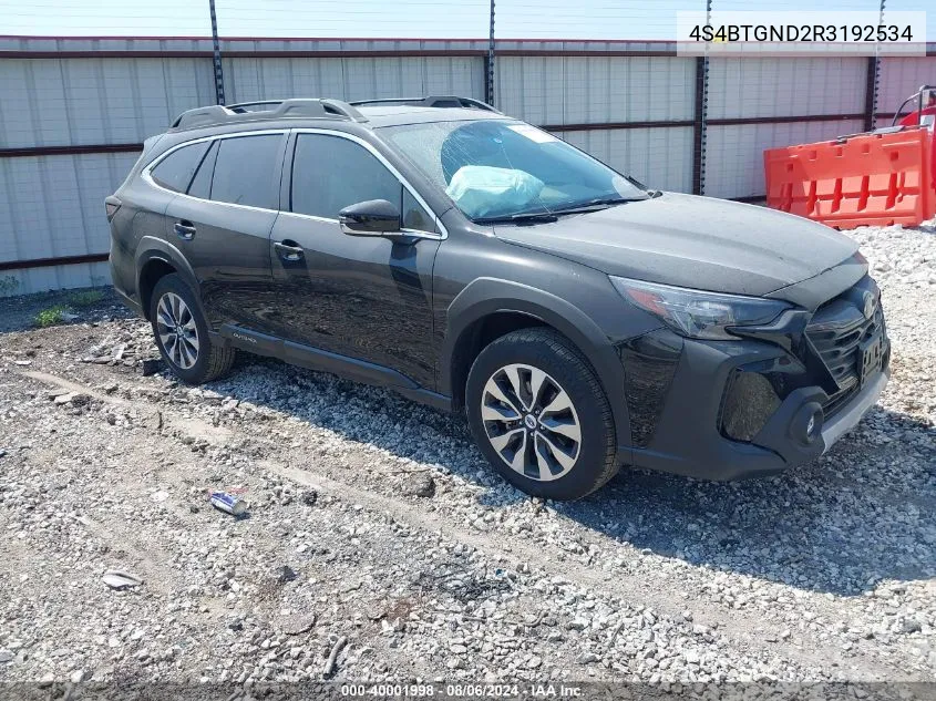 2024 Subaru Outback Limited Xt VIN: 4S4BTGND2R3192534 Lot: 40001998