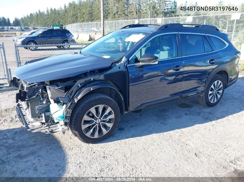 2024 Subaru Outback Limited Xt VIN: 4S4BTGND5R3197646 Lot: 40212455