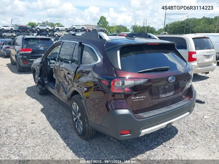 2024 Subaru Outback Touring Xt VIN: 4S4BTGPD6R3114223 Lot: 40319312