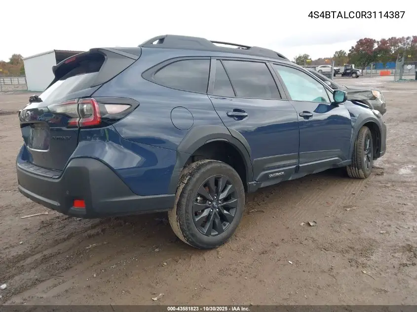 4S4BTALC0R3114387 2024 Subaru Outback Onyx Edition
