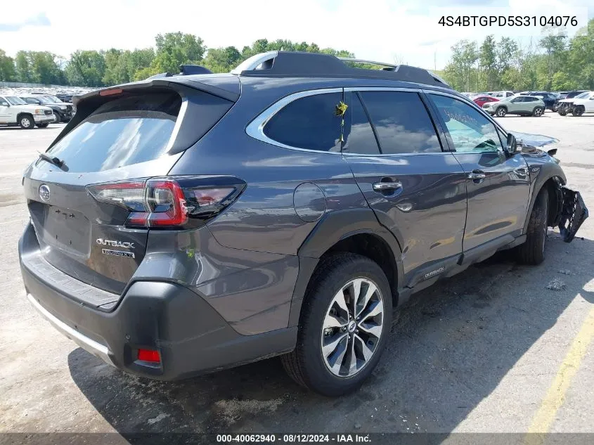 2025 Subaru Outback Touring Xt VIN: 4S4BTGPD5S3104076 Lot: 40062940