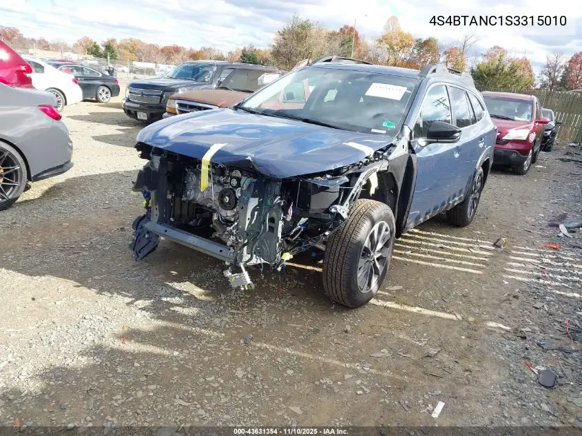 4S4BTANC1S3315010 2025 Subaru Outback Limited