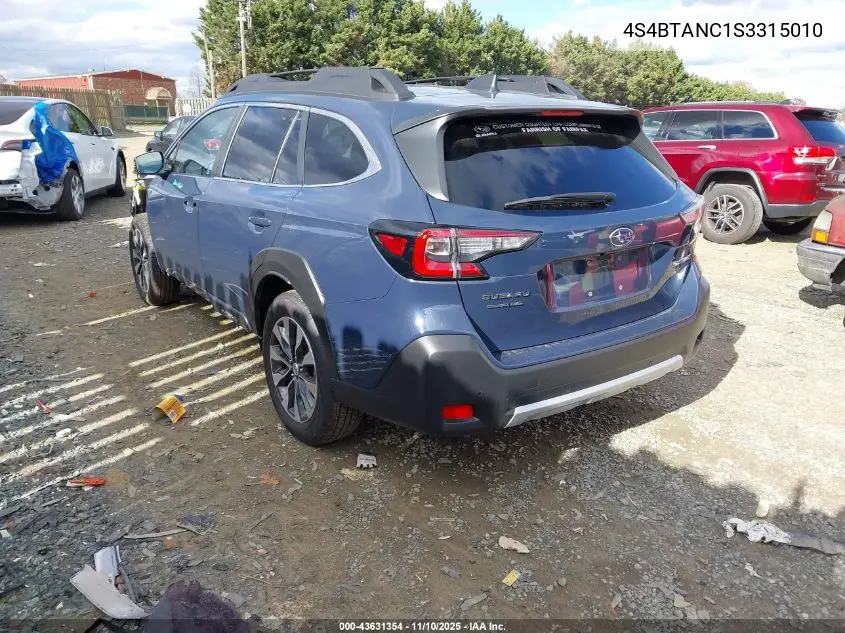 4S4BTANC1S3315010 2025 Subaru Outback Limited