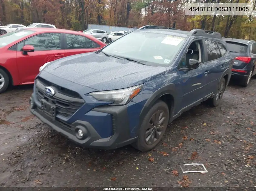 4S4BTGLD0S3118005 2025 Subaru Outback Onyx Edition Xt