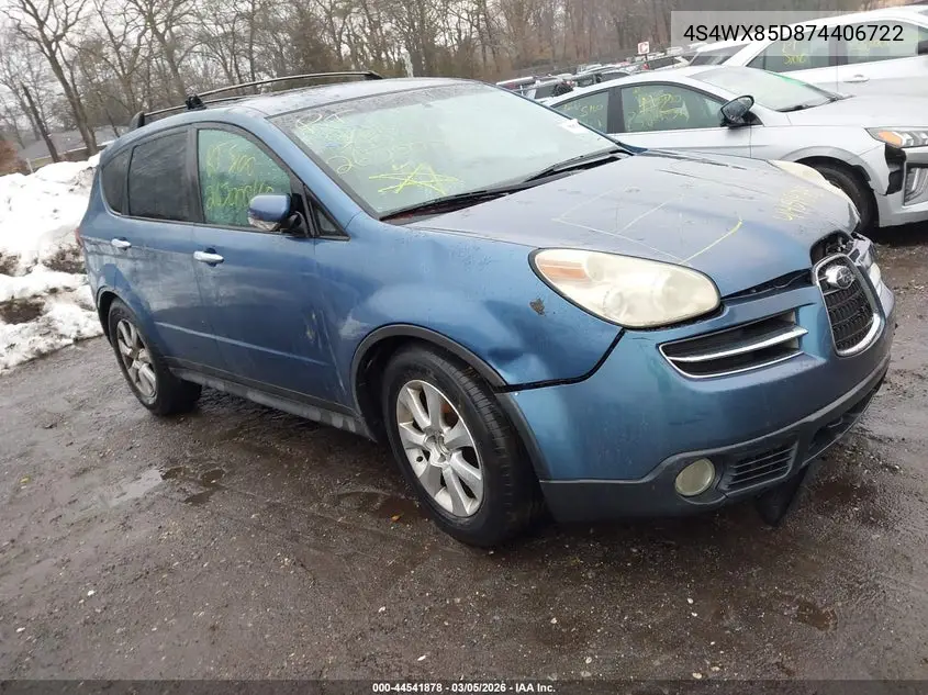2007 Subaru B9 Tribeca Limited 7-Passenger VIN: 4S4WX85D874406722 Lot: 44541878