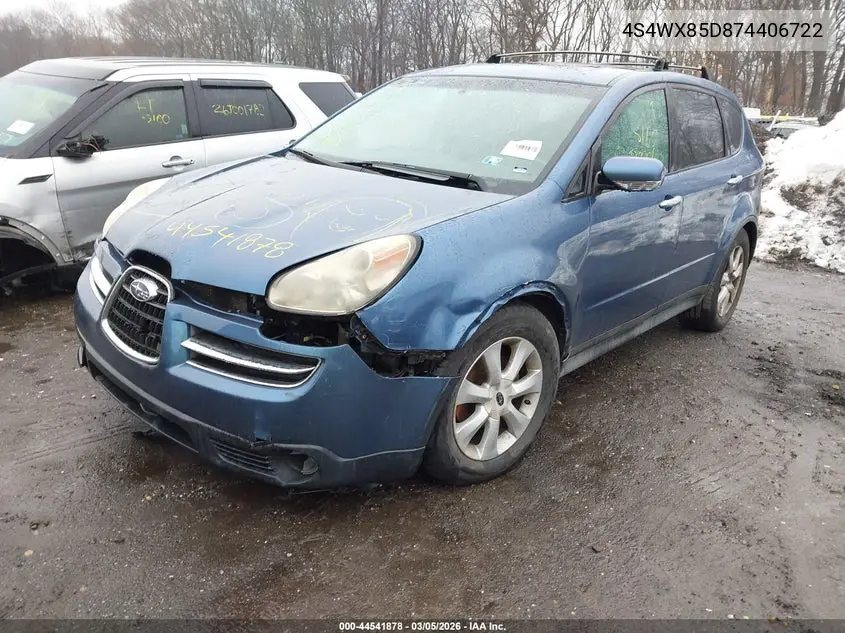 2007 Subaru B9 Tribeca Limited 7-Passenger VIN: 4S4WX85D874406722 Lot: 44541878
