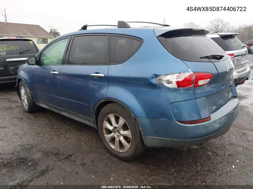 2007 Subaru B9 Tribeca Limited 7-Passenger VIN: 4S4WX85D874406722 Lot: 44541878