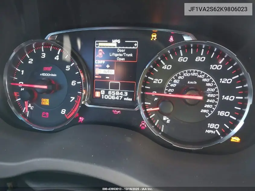 JF1VA2S62K9806023 2019 Subaru Wrx Sti
