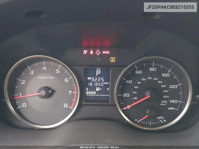 JF2GPAKC8E8215255 2014 Subaru Xv Crosstrek 2.0I Limited
