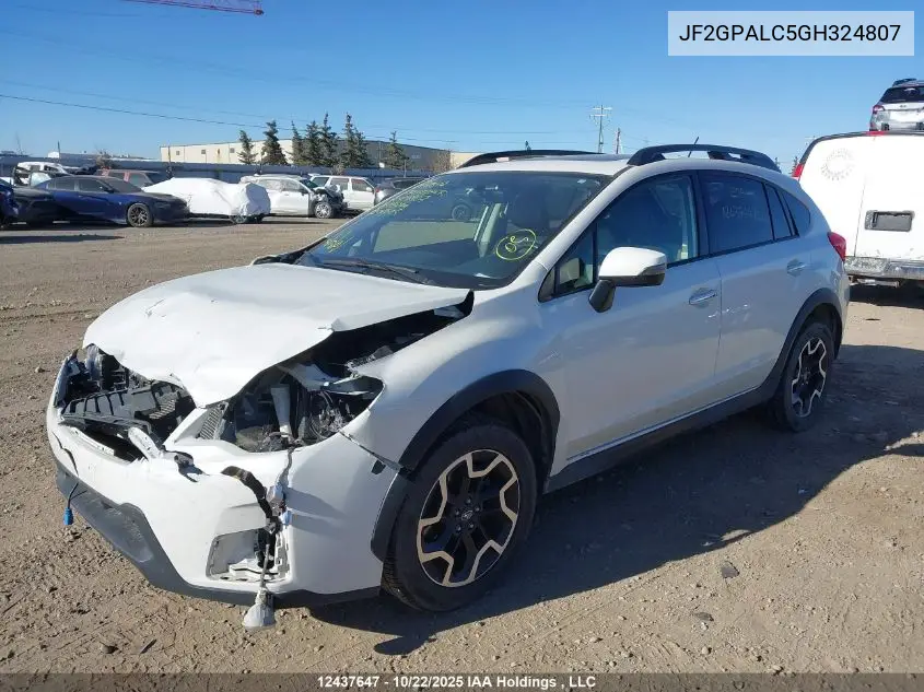 JF2GPALC5GH324807 2016 Subaru Crosstrek Limited