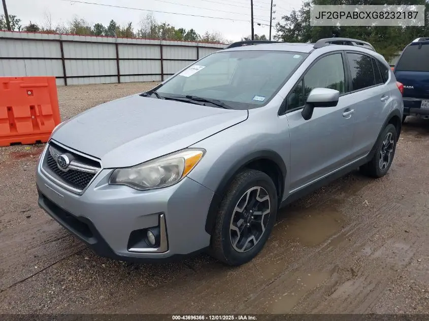 JF2GPABCXG8232187 2016 Subaru Crosstrek 2.0I Premium