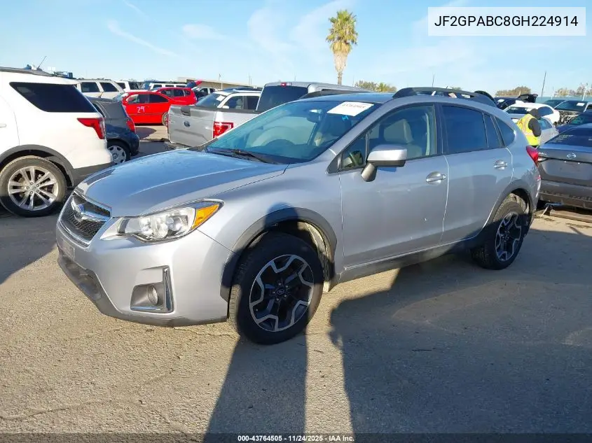 JF2GPABC8GH224914 2016 Subaru Crosstrek 2.0I Premium