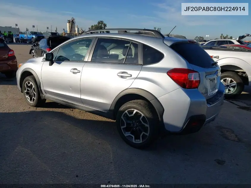 JF2GPABC8GH224914 2016 Subaru Crosstrek 2.0I Premium
