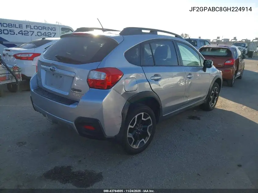 JF2GPABC8GH224914 2016 Subaru Crosstrek 2.0I Premium