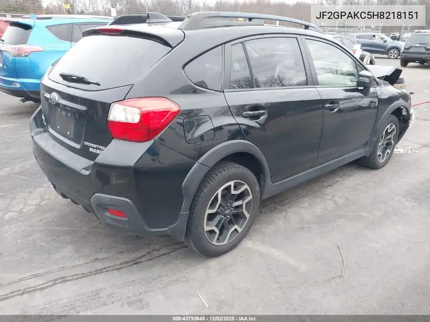 JF2GPAKC5H8218151 2017 Subaru Crosstrek 2.0I Limited