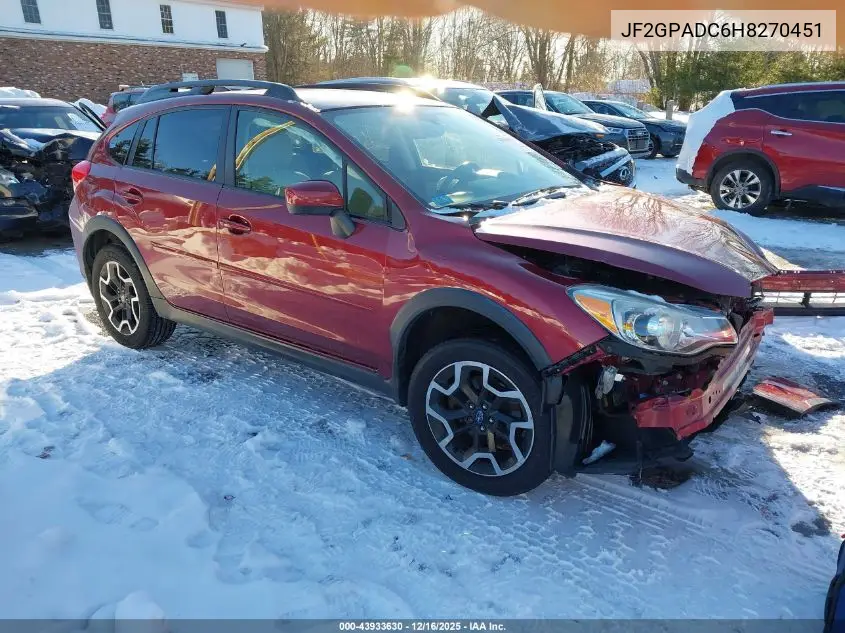 JF2GPADC6H8270451 2017 Subaru Crosstrek 2.0I Premium