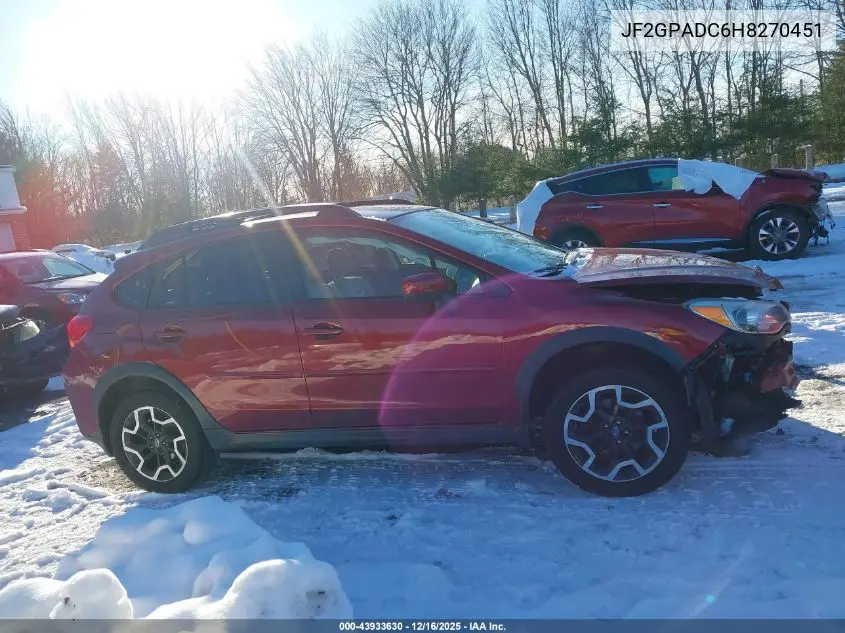 JF2GPADC6H8270451 2017 Subaru Crosstrek 2.0I Premium