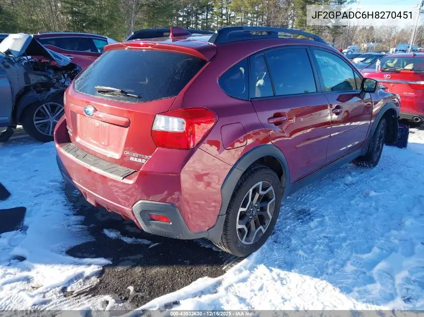 JF2GPADC6H8270451 2017 Subaru Crosstrek 2.0I Premium