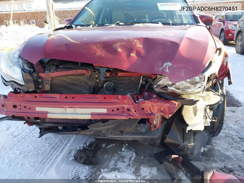 JF2GPADC6H8270451 2017 Subaru Crosstrek 2.0I Premium
