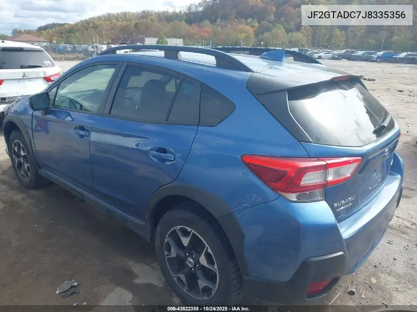 JF2GTADC7J8335356 2018 Subaru Crosstrek 2.0I Premium